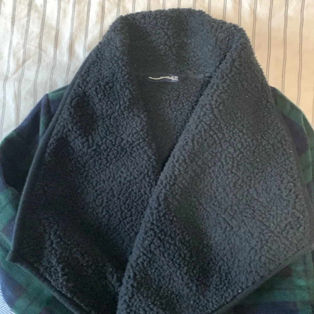Abercrombie & Fitch plaid Sherpa open sweater - Picture 4 of 4